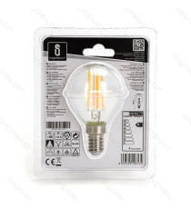 LAMPADINA LED FILAMENTO G45 4W ATTACCO E14 470 LUMEN 2700K LUCE CALDA D45*H78mm ANGOLO 360 GRADI EQUIVALE A 40W AD INCADESCENZA