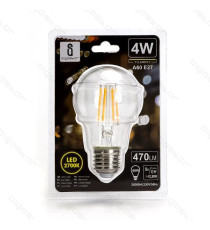 LAMPADINA LED FILAMENTO G45 4W ATTACCO E14 470 LUMEN 2700K LUCE CALDA D45*H78mm ANGOLO 360 GRADI EQUIVALE A 40W AD INCADESCENZA