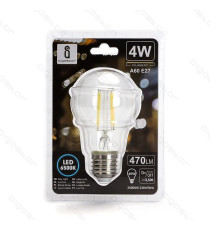 LAMPADINA LED FILAMENTO A60 4W ATTACCO E27 470 LUMEN 2700K LUCE CALDA D60*H105mm ANGOLO 360 GRADI EQUIVALE A 40W AD INCADESCENZA
