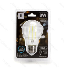 LAMPADINA LED FILAMENTO A60 4W ATTACCO E27 470 LUMEN 2700K LUCE CALDA D60*H105mm ANGOLO 360 GRADI EQUIVALE A 40W AD INCADESCENZA