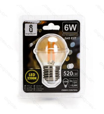 LAMPADINA LED FILAMENTO AMBRATA G45 4W ATTACCO E14 420 LUMEN 2200K LUCE CALDA D45*H78mm ANGOLO 360° EQUIVALE 37W INCADESCENZA LAMPADINA LED FILAMENTO AMBRATA G45 4W ATTACCO E14 420 LUMEN 2200K LUCE CALDA D45*H78mm ANGOLO 360° EQUIVALE 37W INCADESCENZA