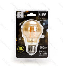 LAMPADINA LED FILAMENTO AMBRATA G45 4W ATTACCO E27 420 LUMEN 2200K LUCE CALDA D45*H73mm ANGOLO 360° EQUIVALE 37W INCADESCENZA