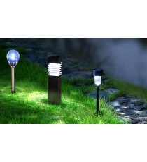 LAMPADA SOLARE DA GIARDINO LED  0,08W 1,5 LUMEN 6500K LUCE FREDDA L125*W125*H366mm 2V - LAMPADE SOLARE IMPERMEABILE IN ACCIAIO LAMPADA SOLARE DA GIARDINO LED  0,08W 1,5 LUMEN 6500K LUCE FREDDA L125*W125*H366mm 2V - LAMPADE SOLARE IMPERMEABILE IN ACCIAIO