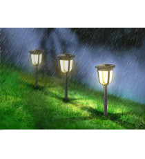 LAMPADA SOLARE DA GIARDINO LED  0,08W 1,5 LUMEN 6500K LUCE FREDDA L125*W125*H366mm 2V - LAMPADE SOLARE IMPERMEABILE IN ACCIAIO LAMPADA SOLARE DA GIARDINO LED  0,08W 1,5 LUMEN 6500K LUCE FREDDA L125*W125*H366mm 2V - LAMPADE SOLARE IMPERMEABILE IN ACCIAIO