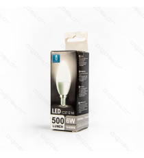 LAMPADINA LED A5 C37 6W ATTACCO E14 COLOR BOX 500 LUMEN 6400K LUCE FREDDA - ANGOLO 280 D37*H100mm EQUIVALE 50W INCANDESCENZA LAMPADINA LED A5 C37 6W ATTACCO E14 COLOR BOX 500 LUMEN 6400K LUCE FREDDA - ANGOLO 280 D37*H100mm EQUIVALE 50W INCANDESCENZA