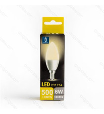 LAMPADINA LED A5 C37 6W ATTACCO E14 COLOR BOX 500 LUMEN 6400K LUCE FREDDA - ANGOLO 280 D37*H100mm EQUIVALE 50W INCANDESCENZA LAMPADINA LED A5 C37 6W ATTACCO E14 COLOR BOX 500 LUMEN 6400K LUCE FREDDA - ANGOLO 280 D37*H100mm EQUIVALE 50W INCANDESCENZA