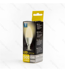 LAMPADINA LED A5 C37 6W ATTACCO E14 COLOR BOX 500 LUMEN 6400K LUCE FREDDA - ANGOLO 280 D37*H100mm EQUIVALE 50W INCANDESCENZA LAMPADINA LED A5 C37 6W ATTACCO E14 COLOR BOX 500 LUMEN 6400K LUCE FREDDA - ANGOLO 280 D37*H100mm EQUIVALE 50W INCANDESCENZA