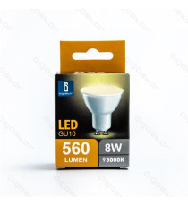 FARETTO LED GU10 A5 6W 390 LUMEN - 3000K LUCE CALDA MISURA D50*H55mm CRI? 80ra 220 - 240v FARETTO LED GU10 A5 6W 390 LUMEN - 3000K LUCE CALDA MISURA D50*H55mm CRI? 80ra 220 - 240v