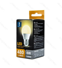 LAMPADINA LED A5 G45 6W ATTACCO E27 500 LUMEN COLOR BOX 4000K LUCE NATURALE ANGOLO 230 D45*H80mm EQUIVALE 50W INCANDESCENZA LAMPADINA LED A5 G45 6W ATTACCO E27 500 LUMEN COLOR BOX 4000K LUCE NATURALE ANGOLO 230 D45*H80mm EQUIVALE 50W INCANDESCENZA
