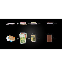 Porta tessere Mondraghi CARBON,mini wallet in pelle con protezione RFID,fino a 9 tessere + banconote Made in Italy