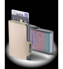 PORTA TESSERE MONDRAGHI SAFFIANO GOLD - MINI WALLET IN PELLE CON PROTEZIONE RFID - 9 TESSERE CARDS + BANCONOTE MADE IN ITALY PORTA TESSERE MONDRAGHI SAFFIANO GOLD - MINI WALLET IN PELLE CON PROTEZIONE RFID - 9 TESSERE CARDS + BANCONOTE MADE IN ITALY