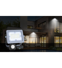 FARO LED SLIM BIANCO 20W CON SENSORE MOVIMENTO 1800 LUMEN 4000K LUCE NATURALE -IN ALLUMINIO- IP65 L125*W163*H56mm FARO LED SLIM BIANCO 20W CON SENSORE MOVIMENTO 1800 LUMEN 4000K LUCE NATURALE -IN ALLUMINIO- IP65 L125*W163*H56mm