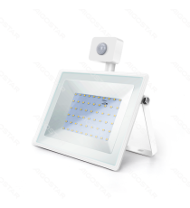 FARO LED SLIM BIANCO 50W CON SENSORE MOVIMENTO 4500 LUMEN 6400K LUCE FREDDA -IN ALLUMINIO- IP65 L211*W245*H56mm FARO LED SLIM BIANCO 50W CON SENSORE MOVIMENTO 4500 LUMEN 6400K LUCE FREDDA -IN ALLUMINIO- IP65 L211*W245*H56mm