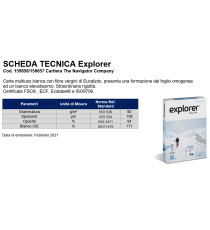 CARTA FOTOCOPIE A4 EXPLORER 80gr - BIANCA - 500ff - IN RISMA - PUNTO DI BIANCO ELEVATO - CERTIFICATA FSC,ECF,ECOLABEL,ISO9706, CARTA FOTOCOPIE A4 EXPLORER 80gr - BIANCA - 500ff - IN RISMA - PUNTO DI BIANCO ELEVATO - CERTIFICATA FSC,ECF,ECOLABEL,ISO9706,