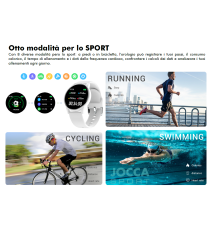 SMARTWATCH JOCCA SPORT 2049A BLU - TOUCH SCREEN - BLUETOOTH 4.0 - 10GG DI AUTONOMIA OROLOGIO ATTIVITA' SPORT FREQUENZA CARDIACA