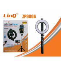 ASTA SUPPORTO SELFIE LINQ ZP9006 CON RING LIGHT - LUCE LED AD ANELLO 6" 10W SMARTPHONE TELECOMANDO LUCE CALDA,FREDDA,BIANCA