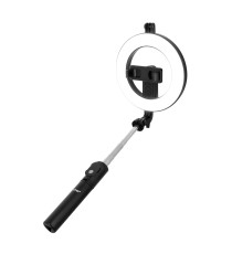 ASTA SUPPORTO SELFIE LINQ ZP9006 CON RING LIGHT - LUCE LED AD ANELLO 6" 10W SMARTPHONE TELECOMANDO LUCE CALDA,FREDDA,BIANCA