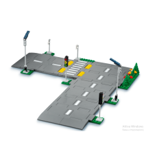 Lego City - Piattaforme Stradali - Lego 60304 con lampioni, semafori , cartelli, segnali e alberi Anni 5+ 112pz