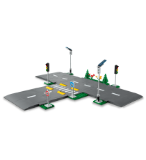 Lego City - Piattaforme Stradali - Lego 60304 con lampioni, semafori , cartelli, segnali e alberi Anni 5+ 112pz
