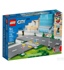 Lego City - Piattaforme Stradali - Lego 60304 con lampioni, semafori , cartelli, segnali e alberi Anni 5+ 112pz