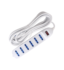 MULTIPRESA CIABATTA ELETTRICA 6 POSTI CON INTERRUTTORE GENERALE CAVO DA 5 METRI SPINA:10A 250V PRESA:6-way P17/11 MULTIPRESA CIABATTA ELETTRICA 6 POSTI CON INTERRUTTORE GENERALE CAVO DA 5 METRI SPINA:10A 250V PRESA:6-way P17/11