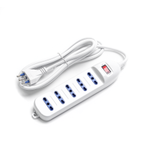 MULTIPRESA CIABATTA ELETTRICA 5 POSTI CON INTERRUTTORE GENERALE CAVO DA 3 METRI SPINA:10A 250V PRESA:5-way P17/11 MULTIPRESA CIABATTA ELETTRICA 5 POSTI CON INTERRUTTORE GENERALE CAVO DA 3 METRI SPINA:10A 250V PRESA:5-way P17/11