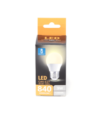 LAMPADINA LED A5 G45 9W ATTACCO E27 840 LUMEN COLOR BOX 3000K LUCE CALDA ANGOLO 175 D45H80mm EQUIVALE 62W INCANDESCENZA LAMPADINA LED A5 G45 9W ATTACCO E27 840 LUMEN COLOR BOX 3000K LUCE CALDA ANGOLO 175 D45H80mm EQUIVALE 62W INCANDESCENZA