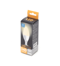 LAMPADINA LED A5 C37 4W ATTACCO E14 COLOR BOX 340 LUMEN 3000K LUCE CALDA ANGOLO 280 D37H100mm EQUIVALE 31W INCANDESCENZA