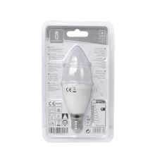 LAMPADINA LED A5 C35 9W ATTACCO E14 720 LUMEN 6400K LUCE FREDDA ANGOLO 280 D37H112mm EQUIVALE 55W INCANDESCENZA