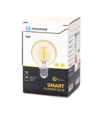 LAMPADINA SMART LED A FILAMENTO G80 6W E27 WIFI CCT 2700K-6500K 850 LUMEN D80H117mm COMPATIBILE CON ALEXA E GOOGLE ASSISTANT