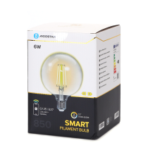 LAMPADINA SMART LED A FILAMENTO G125 6W E27 WIFI CCT 2700K-6500K 850 LUMEN D125H163mm COMPATIBILE CON ALEXA E GOOGLE ASSISTANT