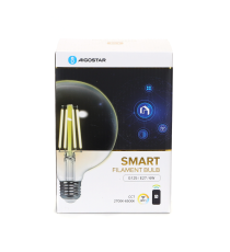 LAMPADINA SMART LED A FILAMENTO G125 6W E27 WIFI CCT 2700K-6500K 850 LUMEN D125H163mm COMPATIBILE CON ALEXA E GOOGLE ASSISTANT