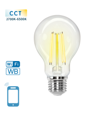 LAMPADINA SMART LED A FILAMENTO A60 6W E27 WIFI CCT 2700K-6500K 850 LUMEN D60H111mm COMPATIBILE CON ALEXA E GOOGLE ASSISTANT LAMPADINA SMART LED A FILAMENTO A60 6W E27 WIFI CCT 2700K-6500K 850 LUMEN D60H111mm COMPATIBILE CON ALEXA E GOOGLE ASSISTANT