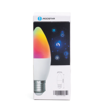 LAMPADINA SMART LED C37 E27 6.5W WIFI RGB+CCT 2700K-6500K 555 LUMEN D37H107mm COMPATIBILE CON ALEXA E GOOGLE ASSISTANT