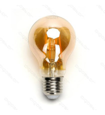 Lampadina led a filamento A60 8W ambrata attacco E27 750 lumen 2200K luce calda D60H105mm equivale a 57W incandescenza