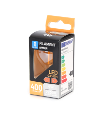 LAMPADINA LED FILAMENTO G45 4W AMBRATA ATTACCO E14 COLOR BOX 400 LUMEN 2200K LUCE CALDA D45H78mm EQUIVALE A 35W INCADESCENZA LAMPADINA LED FILAMENTO G45 4W AMBRATA ATTACCO E14 COLOR BOX 400 LUMEN 2200K LUCE CALDA D45H78mm EQUIVALE A 35W INCADESCENZA