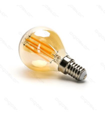 LAMPADINA LED FILAMENTO G45 4W AMBRATA ATTACCO E14 COLOR BOX 400 LUMEN 2200K LUCE CALDA D45H78mm EQUIVALE A 35W INCADESCENZA LAMPADINA LED FILAMENTO G45 4W AMBRATA ATTACCO E14 COLOR BOX 400 LUMEN 2200K LUCE CALDA D45H78mm EQUIVALE A 35W INCADESCENZA