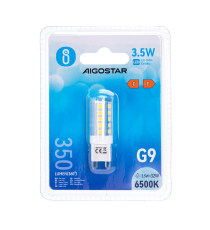 LAMPADINA LED G9 3.5W 350 LUMEN 6500K LUCE FREDDA L49W16H16mm ANGOLO 360 GRADI EQUIVALE A 32W INCADESCENZA - AIGOSTAR