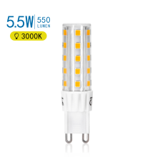 LAMPADINA LED G9 5.5W 550 LUMEN 3000K LUCE CALDA L65.5W17H17mm ANGOLO 360 GRADI EQUIVALE A 45W INCADESCENZA - AIGOSTAR LAMPADINA LED G9 5.5W 550 LUMEN 3000K LUCE CALDA L65.5W17H17mm ANGOLO 360 GRADI EQUIVALE A 45W INCADESCENZA - AIGOSTAR