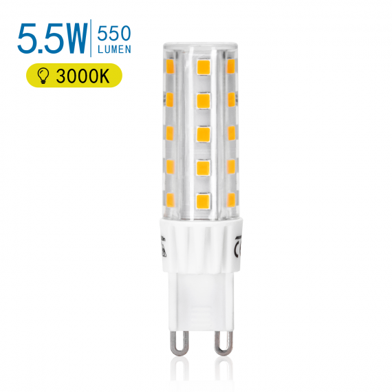 LAMPADINA LED G9 5.5W 550 LUMEN 3000K LUCE CALDA L65.5W17H17mm