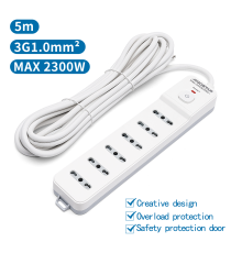 MULTIPRESA CIABATTA ELETTRICA 6 POSTI CON INTERRUTTORE GENERALE CAVO DA 5 METRI SPINA:10A 250V 2P+E PRESA:6-WAY P17/P11 MULTIPRESA CIABATTA ELETTRICA 6 POSTI CON INTERRUTTORE GENERALE CAVO DA 5 METRI SPINA:10A 250V 2P+E PRESA:6-WAY P17/P11