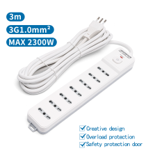 MULTIPRESA CIABATTA ELETTRICA 7 POSTI CON INTERRUTTORE GENERALE CAVO DA 3 METRI SPINA:10A 250V 2P+E PRESA:7-WAY P17/P11 MULTIPRESA CIABATTA ELETTRICA 7 POSTI CON INTERRUTTORE GENERALE CAVO DA 3 METRI SPINA:10A 250V 2P+E PRESA:7-WAY P17/P11