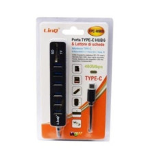 HUB LINQ TPC-H909 A 6 PORTE USB 2.0 - HUB CON CAVO TYPE-C - SLOT LETTORE MICRO SD - SD - BIANCO O NERO - DA TYPE-C A 6 USB HUB LINQ TPC-H909 A 6 PORTE USB 2.0 - HUB CON CAVO TYPE-C - SLOT LETTORE MICRO SD - SD - BIANCO O NERO - DA TYPE-C A 6 USB