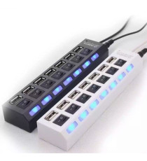 HUB TRUSTECH AC16590 A 7 PORTE USB 2.0 - CON 7 INTERRUTTORI SINGOLI E LUCE DI ACCENSIONE - CAVO 1MT