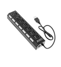 HUB TRUSTECH AC16590 A 7 PORTE USB 2.0 - CON 7 INTERRUTTORI SINGOLI E LUCE DI ACCENSIONE - CAVO 1MT