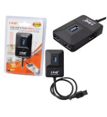 HUB LINQ U3023 A 4 PORTE USB  - 1 USB 3.0 SUPER SPEED DATA VELOCITA' DI TRASFERIMENTO FINO A 5Gbps - 3 USB 2.0 NERO - LINQ HUB LINQ U3023 A 4 PORTE USB  - 1 USB 3.0 SUPER SPEED DATA VELOCITA' DI TRASFERIMENTO FINO A 5Gbps - 3 USB 2.0 NERO - LINQ