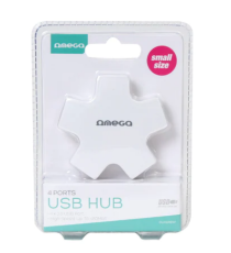 HUB OMEGA OUH24SW A 4 PORTE USB 2.0 - VELOCITA' DI TRASFERIMENTO FINO A 480MB/s BIANCO - OMEGA