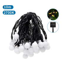 CATENA LUMINOSA LED CON PANNELLO SOLARE - LUCE CALDA 2700K - IP65 50 LED A SFERA 12MT- ACCENSIONE AUTOMATICA NOTTURNA AIGOSTAR CATENA LUMINOSA LED CON PANNELLO SOLARE - LUCE CALDA 2700K - IP65 50 LED A SFERA 12MT- ACCENSIONE AUTOMATICA NOTTURNA AIGOSTAR