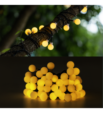 CATENA LUMINOSA LED CON PANNELLO SOLARE - LUCE CALDA 2700K - IP65 50 LED A SFERA 12MT- ACCENSIONE AUTOMATICA NOTTURNA AIGOSTAR CATENA LUMINOSA LED CON PANNELLO SOLARE - LUCE CALDA 2700K - IP65 50 LED A SFERA 12MT- ACCENSIONE AUTOMATICA NOTTURNA AIGOSTAR