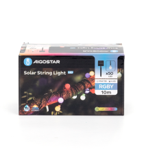 CATENA LUMINOSA LED CON PANNELLO SOLARE - LUCE RGBY - IP65 50 LED A SFERA 12MT- ACCENSIONE AUTOMATICA NOTTURNA AIGOSTAR CATENA LUMINOSA LED CON PANNELLO SOLARE - LUCE RGBY - IP65 50 LED A SFERA 12MT- ACCENSIONE AUTOMATICA NOTTURNA AIGOSTAR